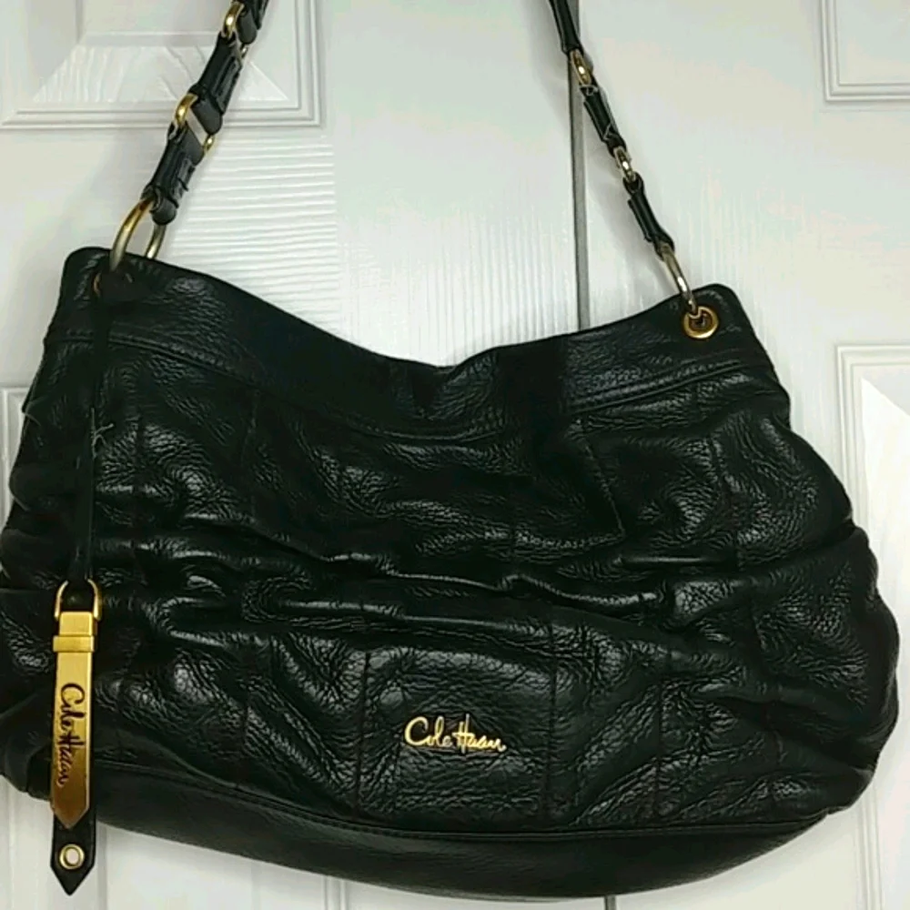 Cole Haan Black Leather Hobo Bag